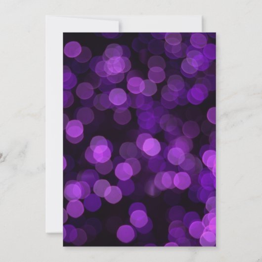 Lila Gold Imitate Glitzer Lights Sweet 16 Geburtst Einladung (Rückseite)