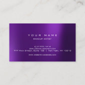 Lila Gold Imitate Glitzer Typograph Makeup Lashes Visitenkarte (Rückseite)