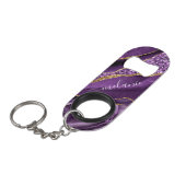 Lila Gold Individuelle Name Schlüsselanhänger Flas Mini Flaschenöffner (Vorderseite Schrägansicht)