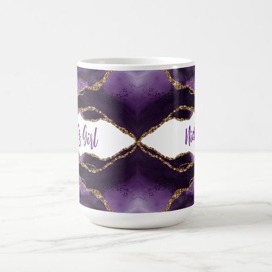 Lila & Gold Inspirationsgottesmädchen-Elegant Kaffeetasse (Mittel)