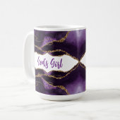 Lila & Gold Inspirationsgottesmädchen-Elegant Kaffeetasse (Vorderseite Links)