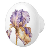 Lila Gold Iris-Blume Keramikknauf (Rechts)