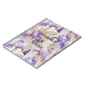 Lila Gold-Iris-Blume Notizblock (Linke Seite)