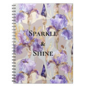 Lila Gold-Iris-Blume Notizblock (Vorderseite)