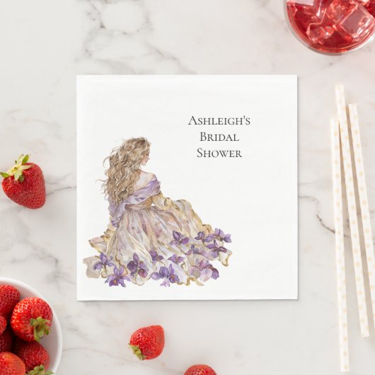 Lila Gold Iris Brautparty Dress Serviette (Beispiel)