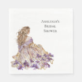 Lila Gold Iris Brautparty Dress Serviette (Vorderseite)