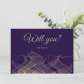 Lila Gold ist meine doppelseitige Bridesmaid-Karte Einladung (Stehend Vorderseite)