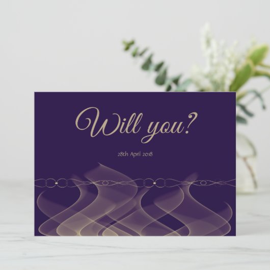 Lila Gold ist meine doppelseitige Bridesmaid-Karte Einladung (Stehend Vorderseite)