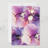 Lila Gold-Junggeselinnen-Abschied-Einladung Einladung (Rückseite)