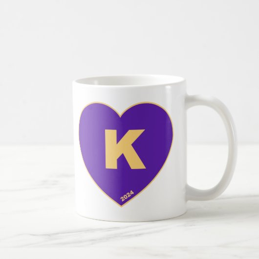 Lila & Gold K-Heart-Tasse Kaffeetasse (Rechts)