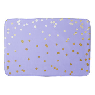 Lila & Gold Konfetti Punkte Moderne Glamour Elegan Badematte