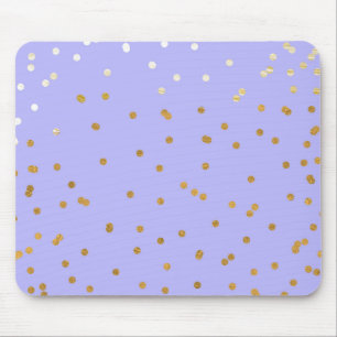 Lila & Gold Konfetti Punkte Moderne Glamour Elegan Mousepad
