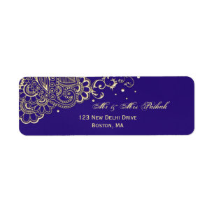 Lila Gold Lace Henna Rücksendeadresse