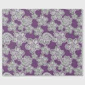 LILA GOLD LACE PATTERN WRAPPPAPIER GIFT WRAP GESCHENKPAPIER (Flach)