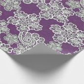 LILA GOLD LACE PATTERN WRAPPPAPIER GIFT WRAP GESCHENKPAPIER (Ecke)