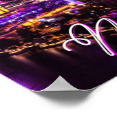 Lila & Gold Las Vegas Vibes Nevada Skyline Poster (Ecke)