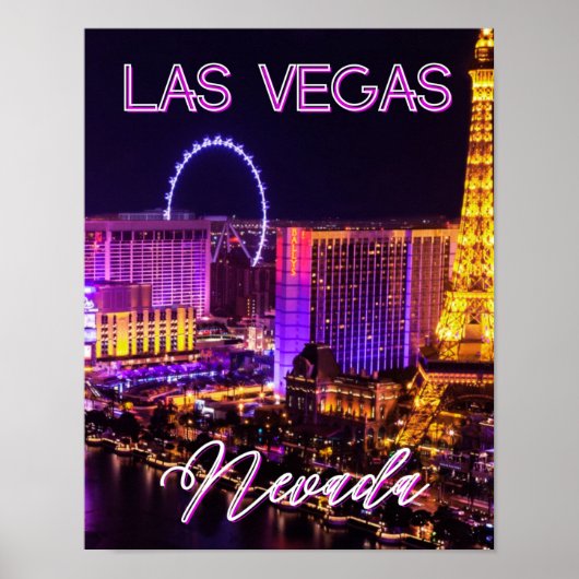 Lila & Gold Las Vegas Vibes Nevada Skyline Poster (Vorne)