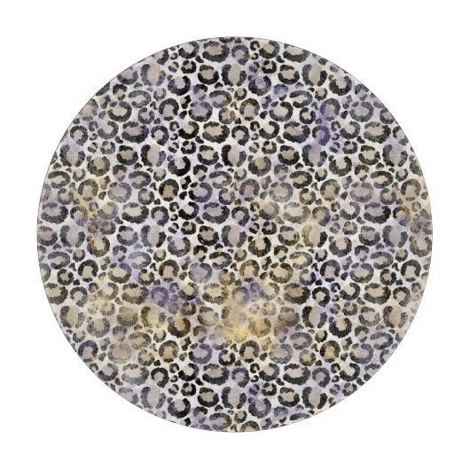 Lila Gold Leopard Print Schneidebrett (Vorderseite)