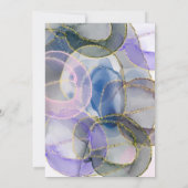 Lila Gold Lights Ethereal Ink Brautparty Einladung (Rückseite)