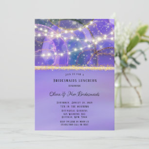 Lila Gold Lights Ethereal Tinte Bridesmaier Lunch Einladung