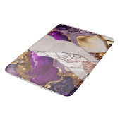 Lila Gold Luxury Elegante Design Liquid Texture Badematte (Schrägansicht)