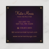 Lila Gold Mandala Elegant Yoga Instructor Quadratische Visitenkarte (Rückseite)