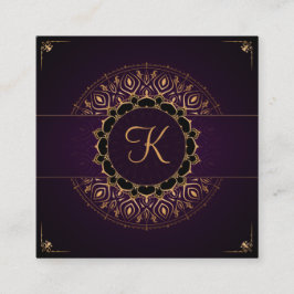 Lila Gold Mandala Elegant Yoga Instructor Quadratische Visitenkarte