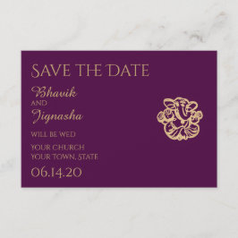 Lila Gold Mandala Indian Wedding Save the Date