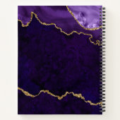 Lila Gold Marble Agate Geode Sketchbook Notizblock (Rückseite)