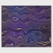 LILA GOLD MARBLE GEBURTSTAG WEDING WRAP GESCHENKPAPIER (Flach)