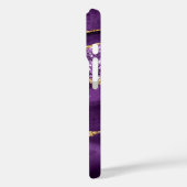 Lila Gold Marble iPhone Case mit Individuelle Name (Rückseite / Links)