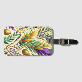 LILA GOLD MARDI GRAS BEADS & FEATHERS GEPÄCKANHÄNGER