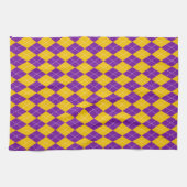 LILA GOLD MARDI GRAS DIAMOND PATTERN GESCHIRRTUCH (Horizontal)