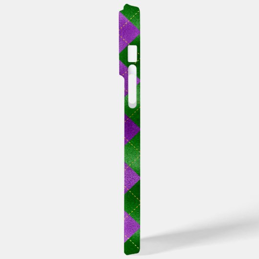 LILA GOLD MARDI GRAS DIAMOND PATTERS Case-Mate iPhone HÜLLE (Rückseite / Links)