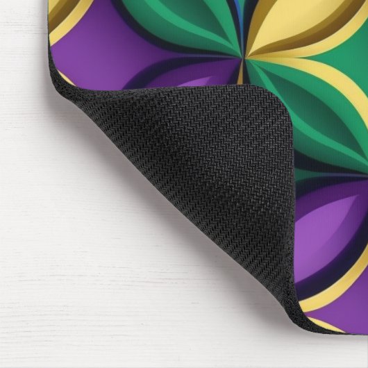 LILA GOLD MARDI GRAS FARBIERTES MUSTER MOUSEPAD (Ecke)