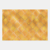 LILA GOLD MARDI GRAS MASKS FEATHERS GESCHENKPAPIER SET (Vorderseite 3)