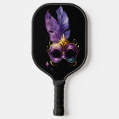 LILA- & GOLD MARDI GRAS MASKS & FEATHERS PICKLEBALL SCHLÄGER (Rückseite)