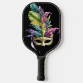LILA- & GOLD MARDI GRAS MASKS & FEATHERS PICKLEBALL SCHLÄGER (Rückseite)