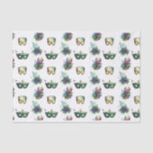 LILA GOLD MARDI GRAS MASKS FEATHERS SEIDENPAPIER (Vorderseite)