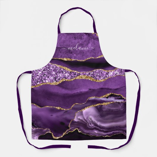 Lila Gold-Marmor-Schürze-Geschenk mit Individuelle Schürze (Vorderseite)