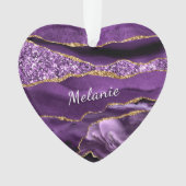 Lila Gold Marmor Weihnachtsgeschmack Individuelle  Ornament (Vorderseite)