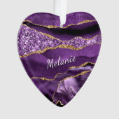 Lila Gold Marmor Weihnachtsgeschmack Individuelle  Ornament (Vorderseite)