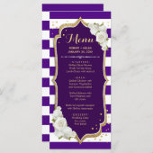 Lila Gold-Menükarte Programm (Vorne/Hinten)