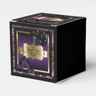 Lila & Gold Metallic - 00. Geburtstag DIREKT Geschenkschachtel