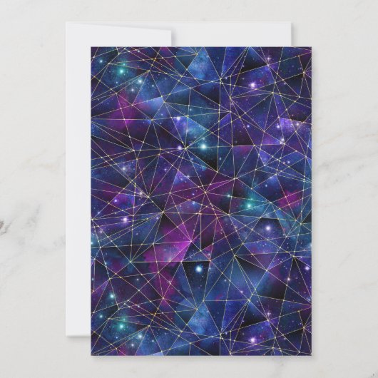 Lila & Gold Midnight Crystal Galaxy Quinceanera Einladung (Rückseite)