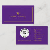 Lila Gold | Minimalistisch Modernes Beruflich Visitenkarte (Vorne/Hinten)