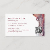 Lila Gold Moderne Kunst Flüssige Wasserfarben Tint Visitenkarte (Rückseite)