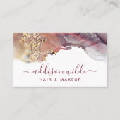 Lila Gold Moderne Kunst Flüssige Wasserfarben Tint Visitenkarte (Vorderseite)