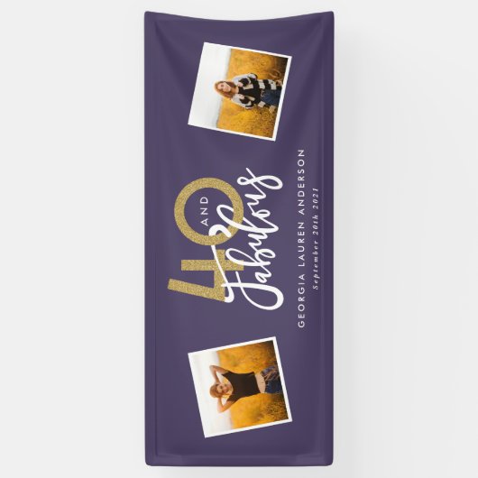 lila & gold modernes Foto 40 und fabelhaft Banner (Vertikal)