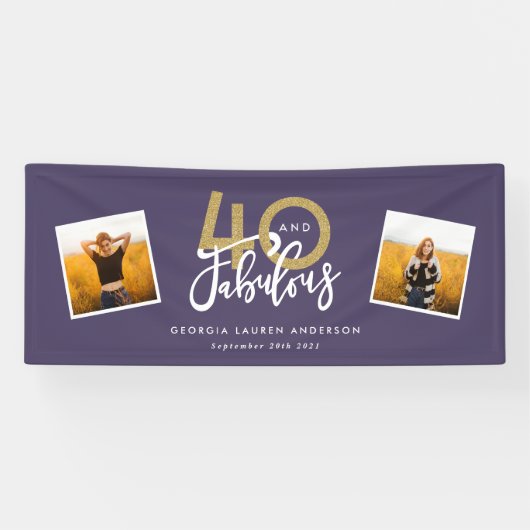 lila & gold modernes Foto 40 und fabelhaft Banner (Horizontal)